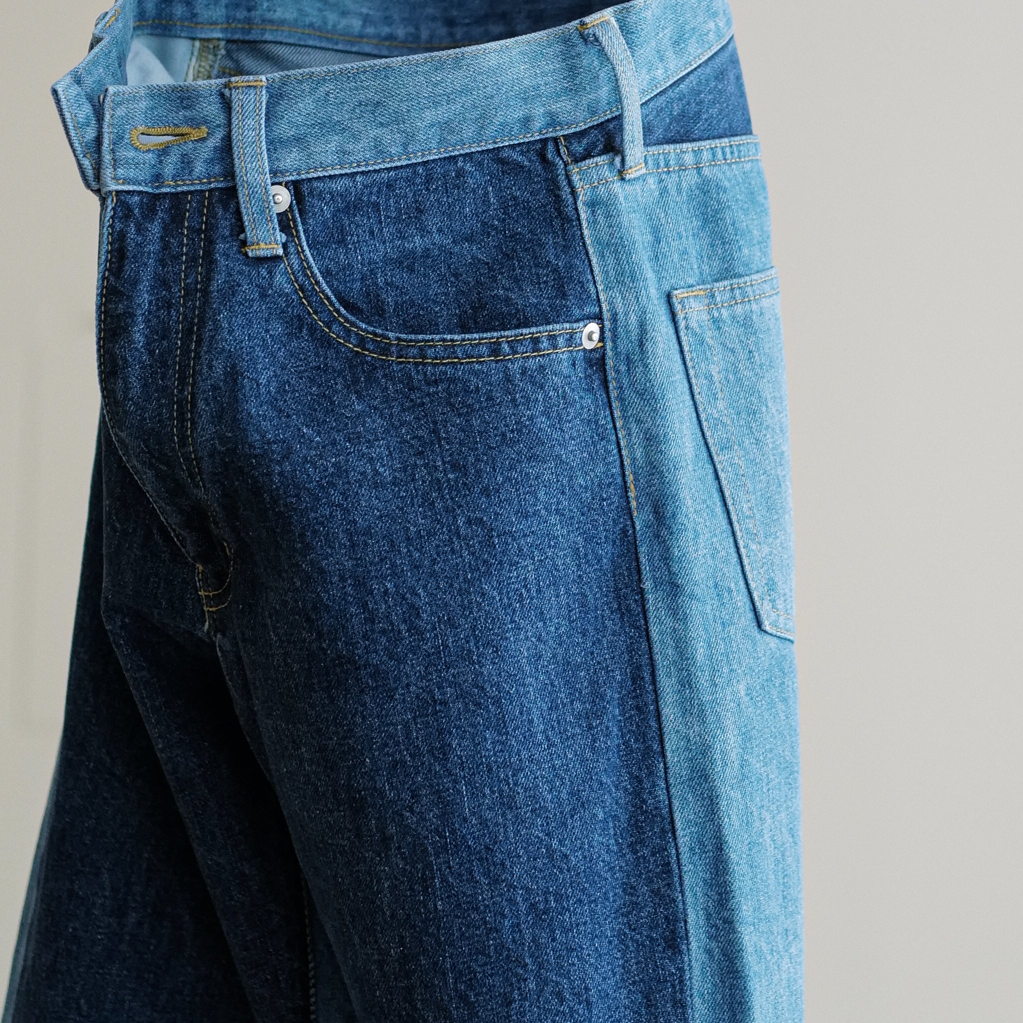BiBi Washed Denim Mix And Match Long Pants main image 1