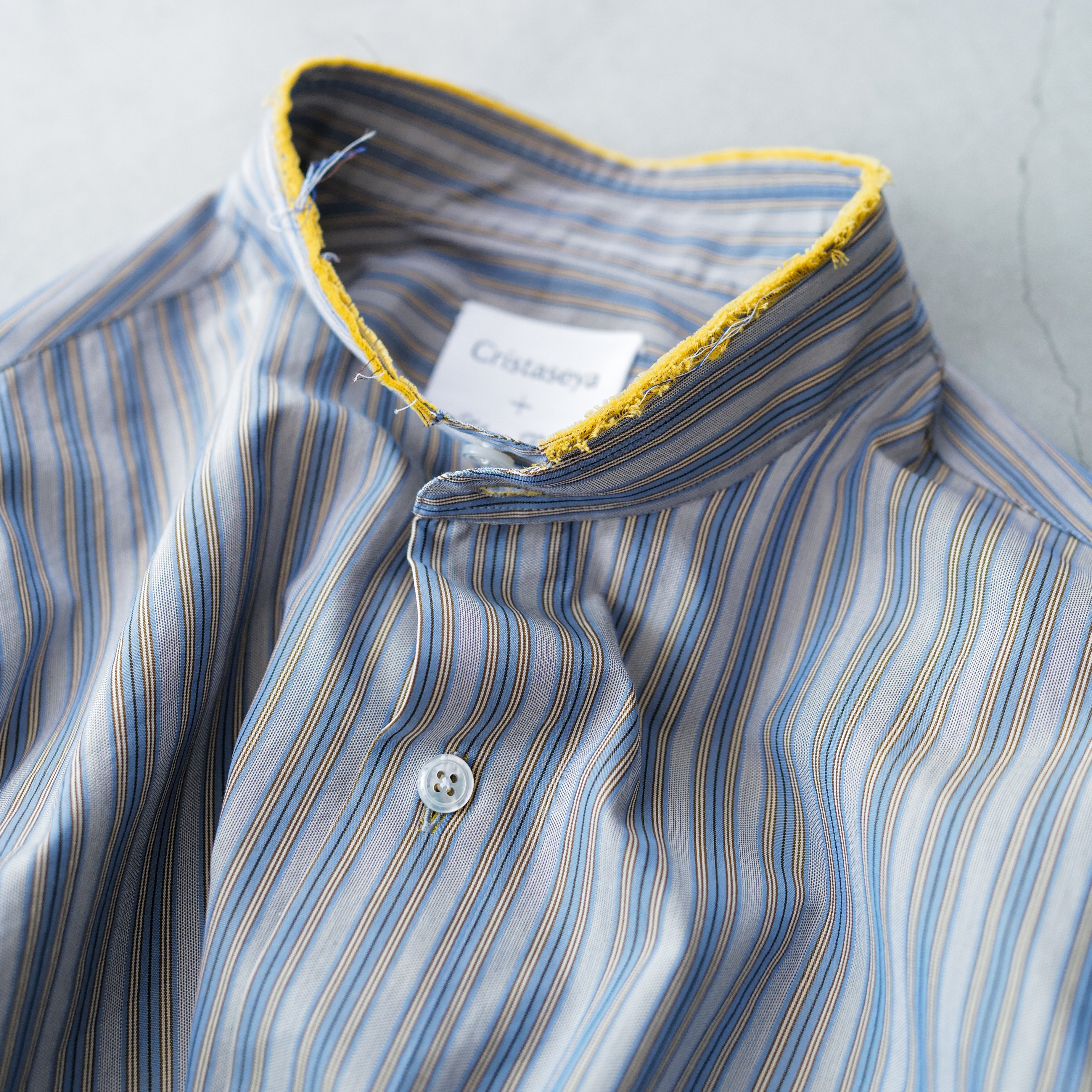 Cristaseya / クリスタセヤ | salvatore piccolo handmade poplin men's shirt 長袖シャツ | M | サックスブルー | メンズTシャツ/カットソー(七分/長袖)