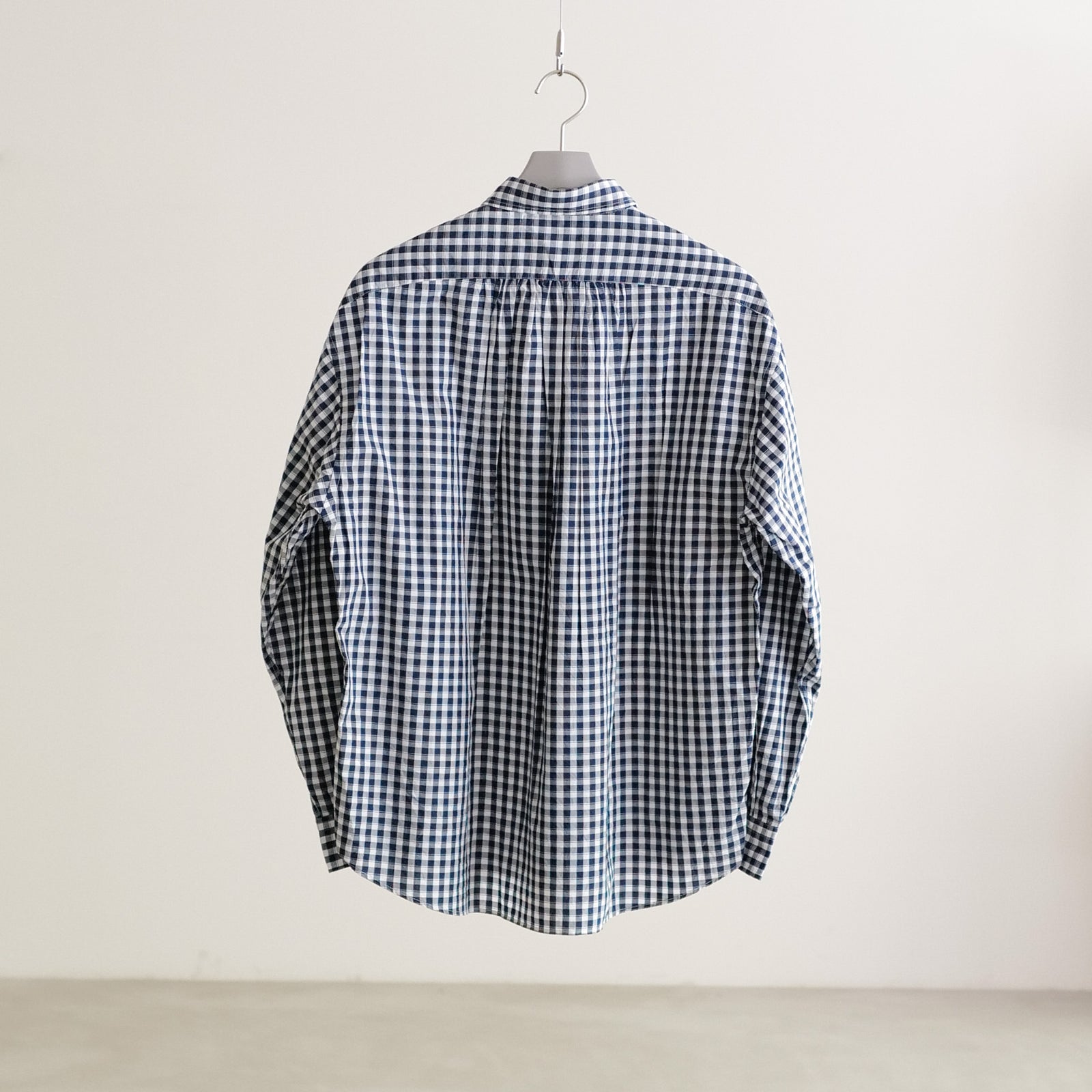 ROLL UP GINGHAM CHECK SHIRT NAVY – ABOUT