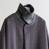 OVERSIZED COAT WITH LEATHER PATCH