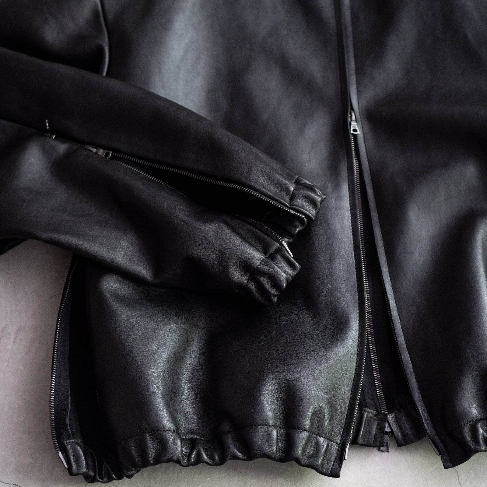 LEATHER SIX ZIPPER JACKET – ABOUT