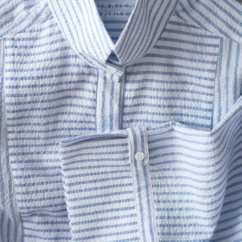 CHEMISE ROSEE SEERSUCKER