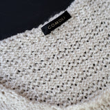 SILK NO-SLEEVE KNIT TOP