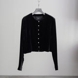 VELOR SNAP CARDIGAN
