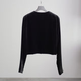 VELOR SNAP CARDIGAN