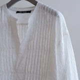 LONG SLEEVE DRESS WITH PLEATED CHEST
