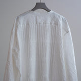 LONG SLEEVE DRESS WITH PLEATED CHEST