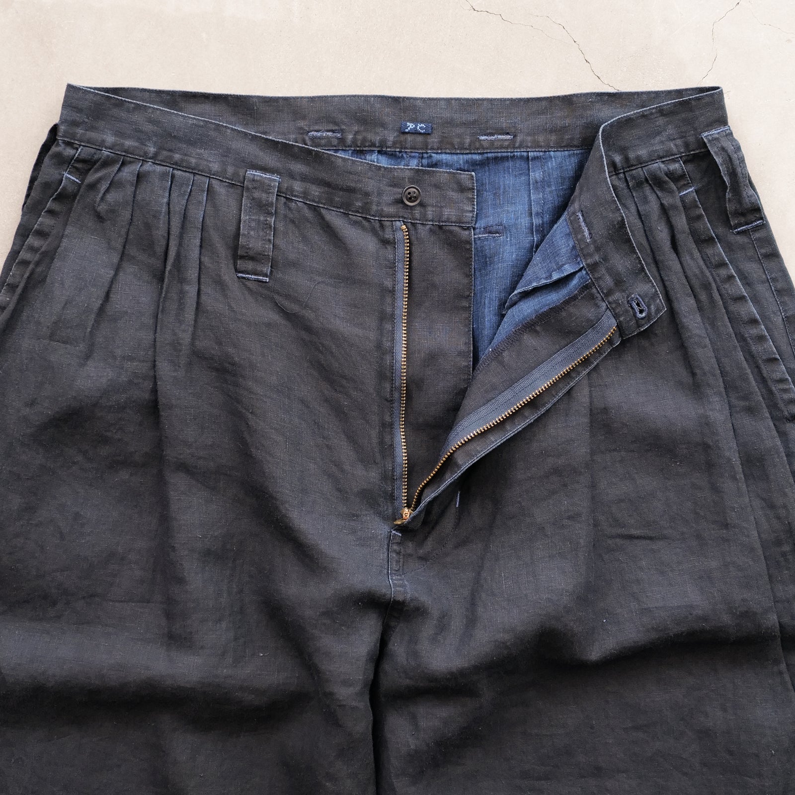 パンツ PORTER CLASSIC FARMER'S LINEN BEBOP M Porter Classic - FARMER'S LINEN BEBOP PANTS - INDIGO