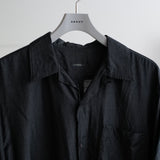 WOOL SILK SHORT SLEEVE OPEN COLLAR SHIRT