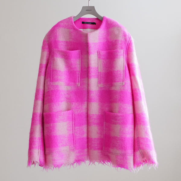BUTTONLESS COAT PINK