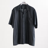 WOOL SILK HALF SLEEVE OPEN COLLAR SHIRTS