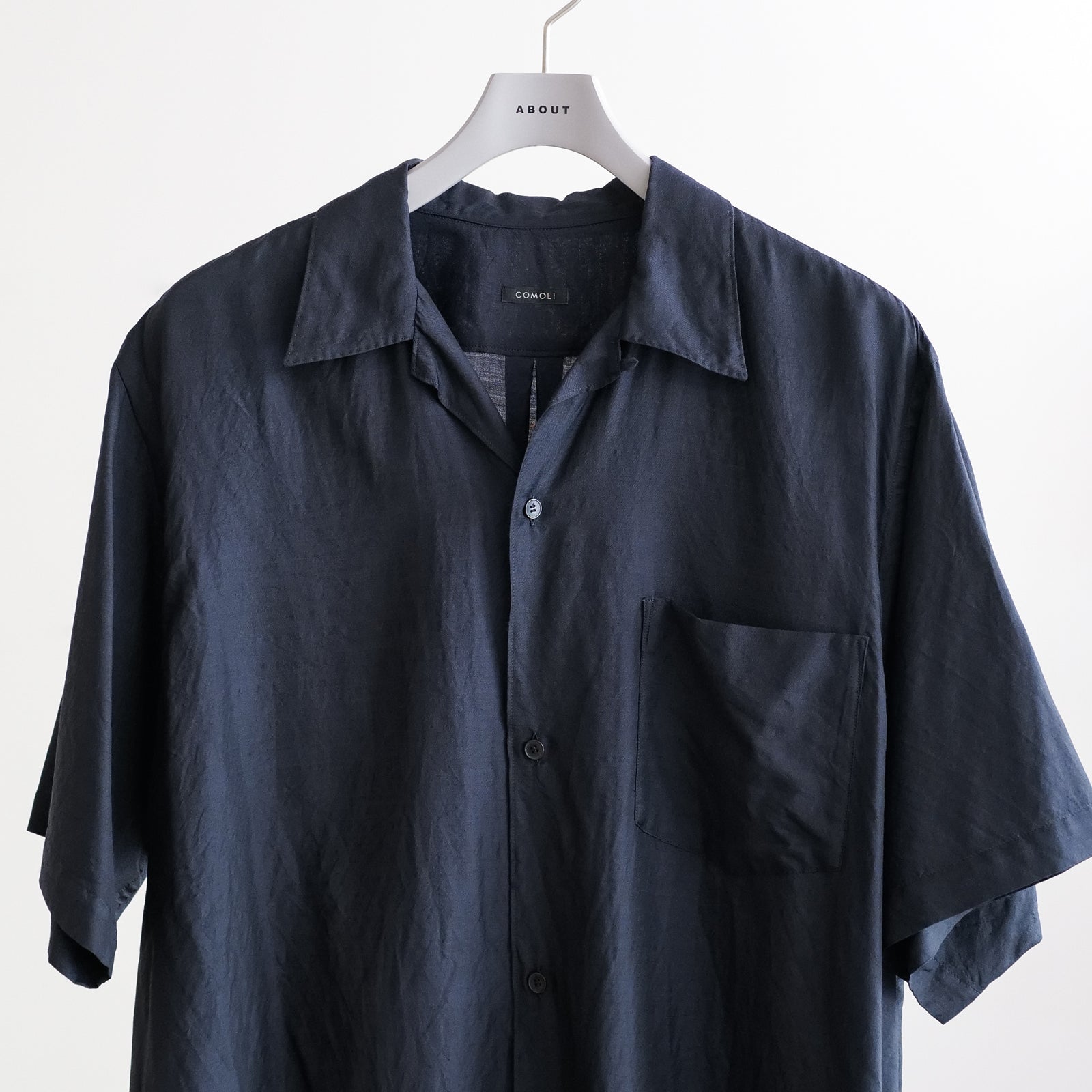 WOOL SILK HALF SLEEVE OPEN COLLAR SHIRTS – ABOUT