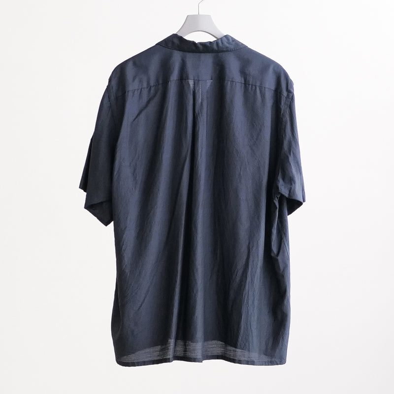 WOOL SILK HALF SLEEVE OPEN COLLAR SHIRTS