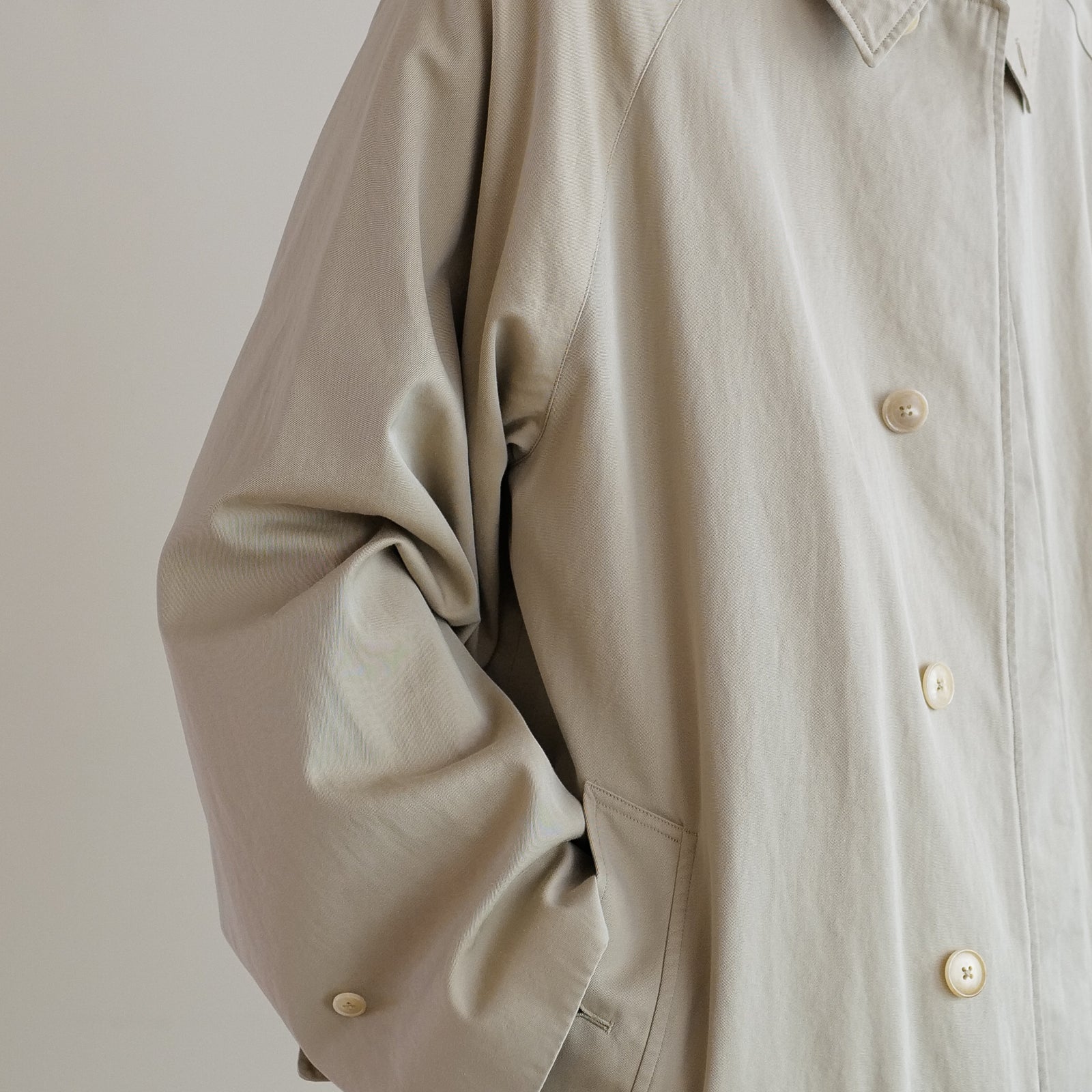 COTTON GABERDINE BAL COLLAR COAT – ABOUT