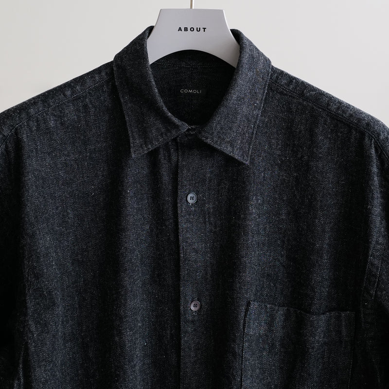 DENIM COMOLI SHIRTS (BLACK / ECRU)