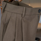 DOUBLE PLEATED WIDE PANTS