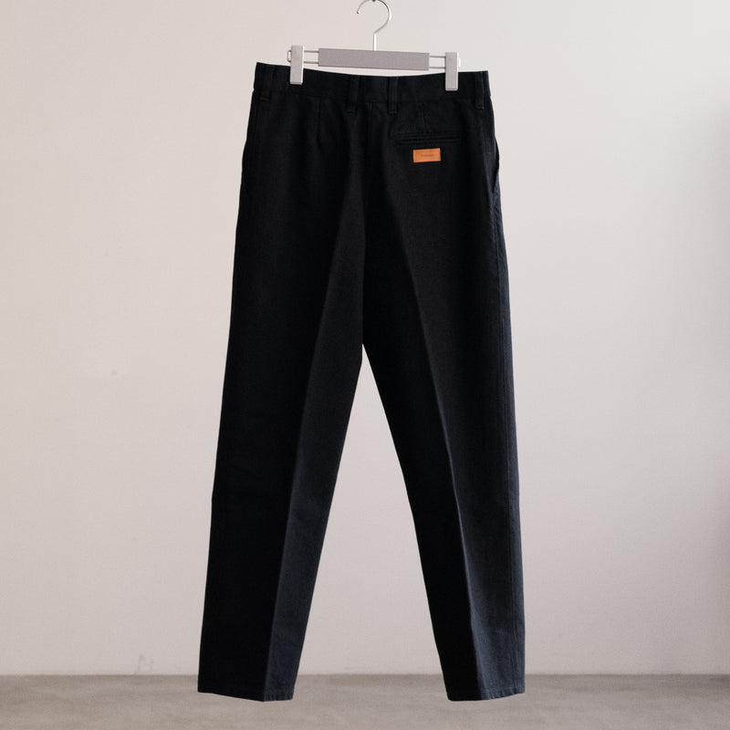 BLK DENIM PLEATED TROUSERS