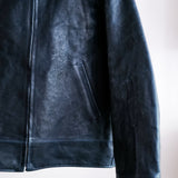 COSSACK LEATHER JACKET AI DYED NAVY