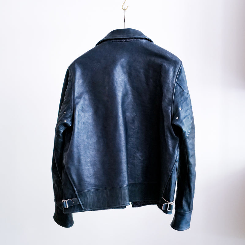 COSSACK LEATHER JACKET AI DYED NAVY