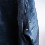 COSSACK LEATHER JACKET AI DYED NAVY