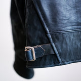 COSSACK LEATHER JACKET AI DYED NAVY