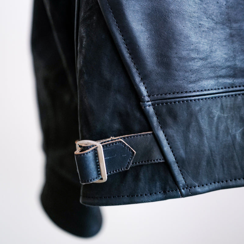 COSSACK LEATHER JACKET AI DYED NAVY