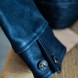 COSSACK LEATHER JACKET AI DYED NAVY