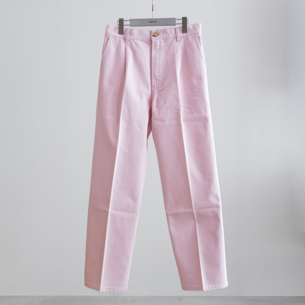 PLEATED DENIM TROUSERS