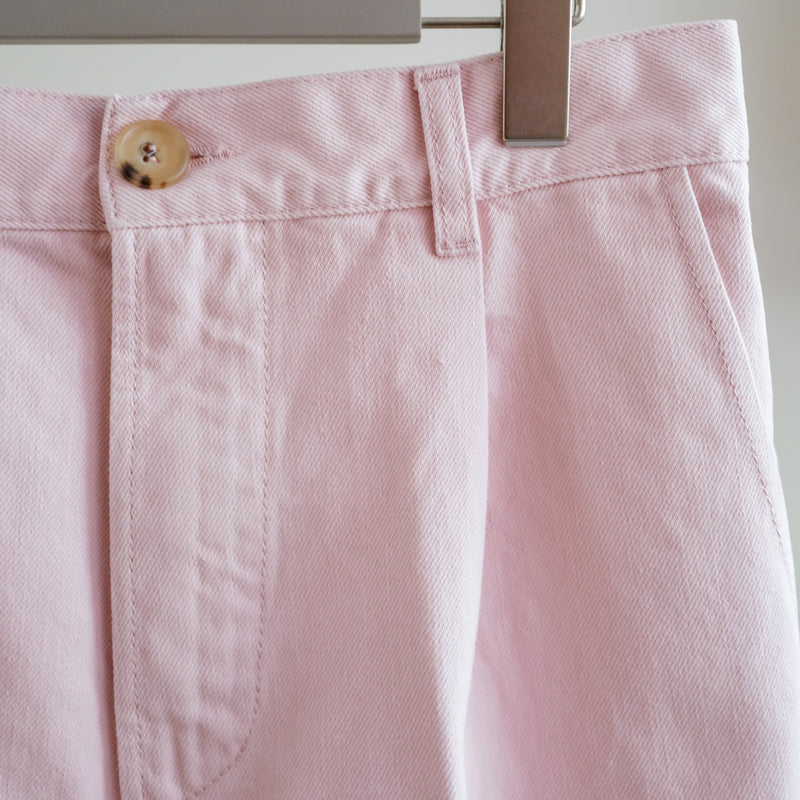 PLEATED DENIM TROUSERS