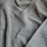 OVERSIZED V NECK FLANNEL SWEATER