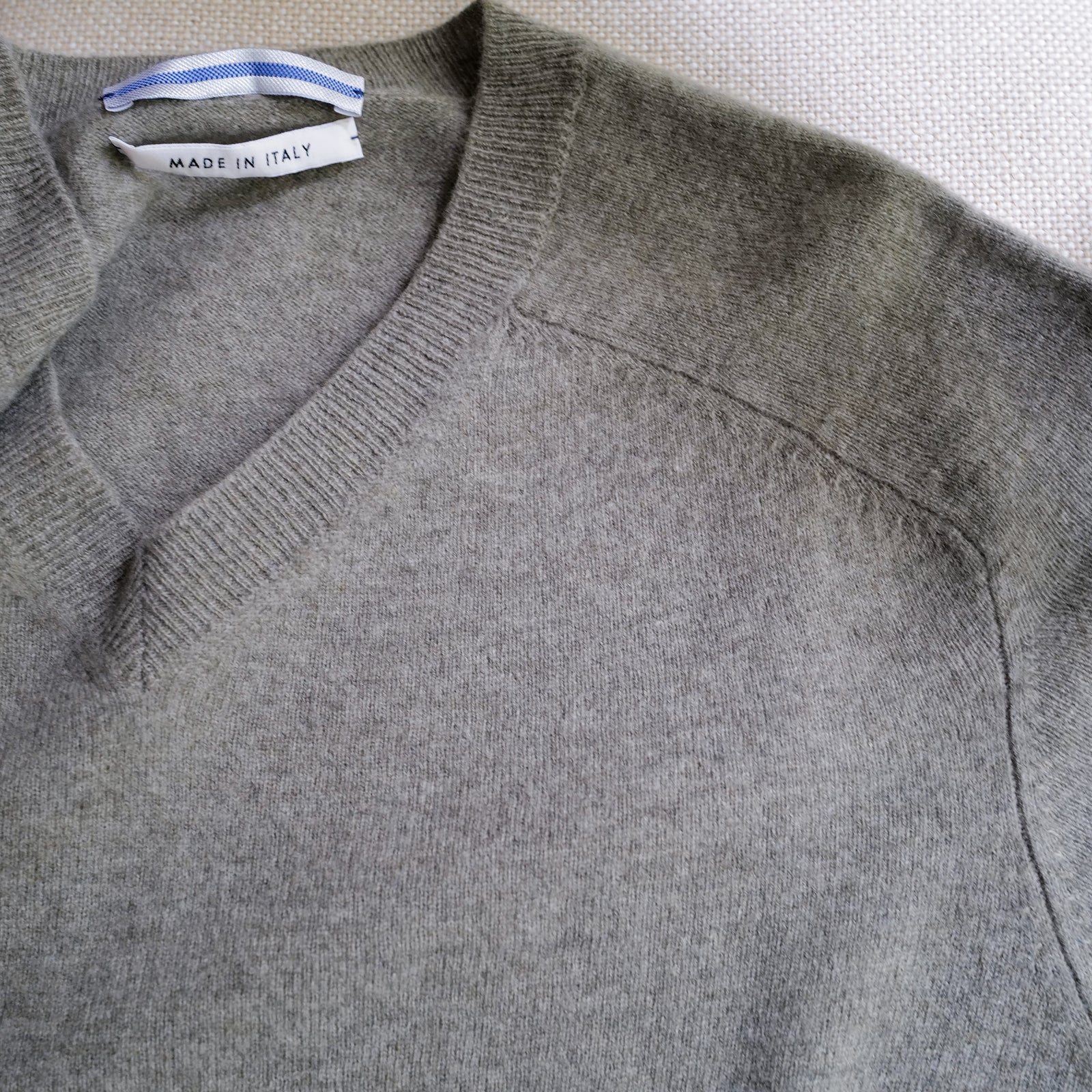 ニット/セーター Cristaseya V Neck Flannel Sweater BLACK CRISTA SEYA / クリスタ セヤ】RIBBED V NECK DROPSHOULDER SW（ニット