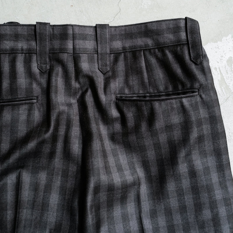 E THOMAS BLOCK CHECK DRESS TROUSERS
