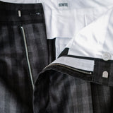 E THOMAS BLOCK CHECK DRESS TROUSERS