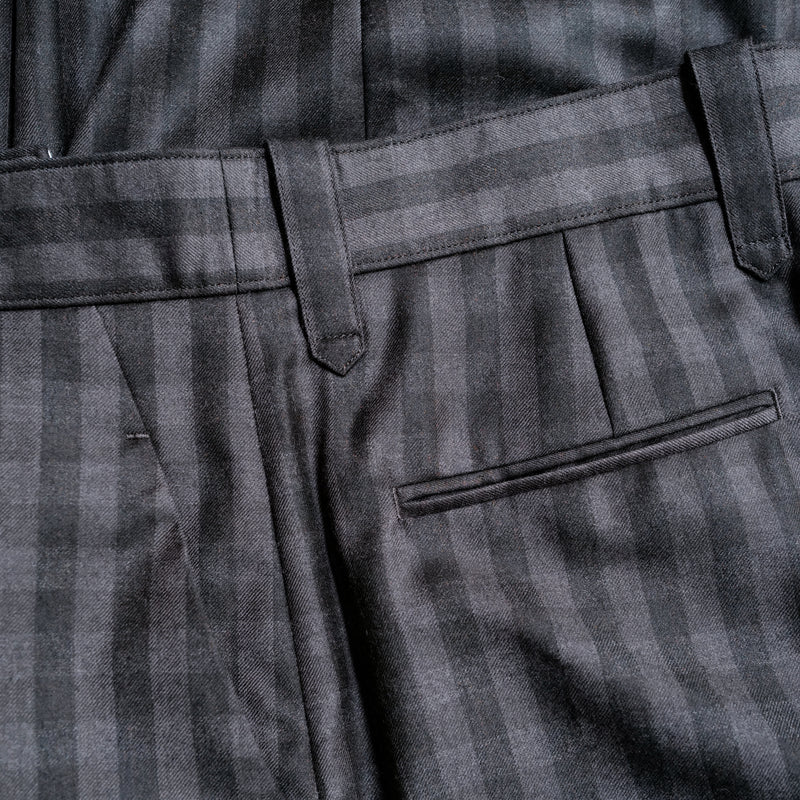E THOMAS BLOCK CHECK DRESS TROUSERS