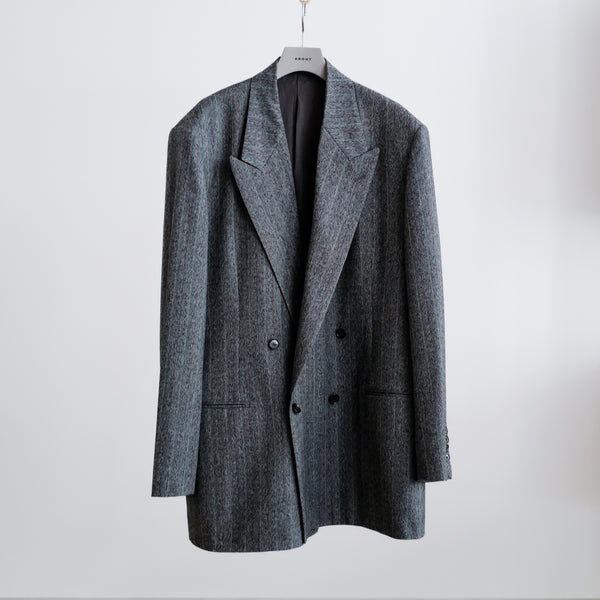 RED PINSTRIPES HERRINGBONE DOUBLE BREASTED TAILOR JK