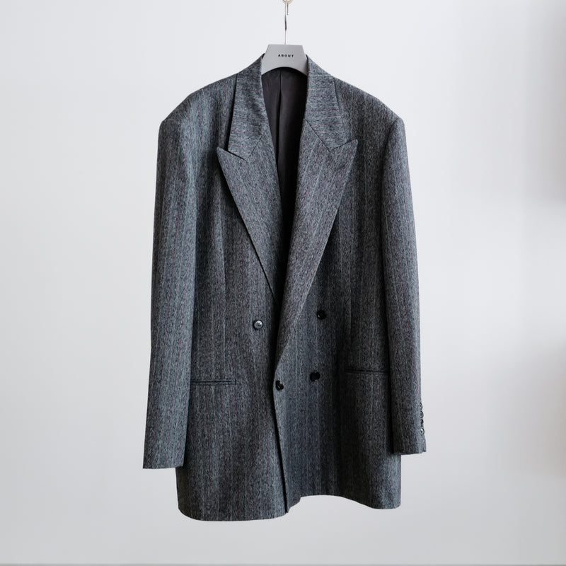 RED PINSTRIPES HERRINGBONE DOUBLE BREASTED TAILOR JK
