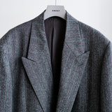 RED PINSTRIPES HERRINGBONE DOUBLE BREASTED TAILOR JK