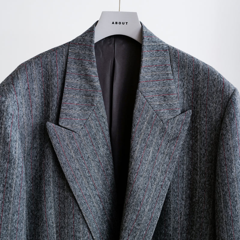 RED PINSTRIPES HERRINGBONE DOUBLE BREASTED TAILOR JK