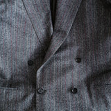 RED PINSTRIPES HERRINGBONE DOUBLE BREASTED TAILOR JK
