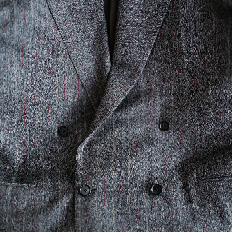 RED PINSTRIPES HERRINGBONE DOUBLE BREASTED TAILOR JK