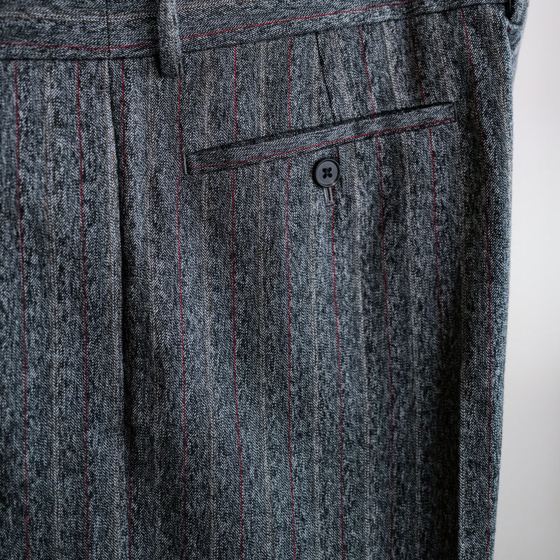 EXTRAFINE COLLEGE FLANNEL WIDE TROUSERS