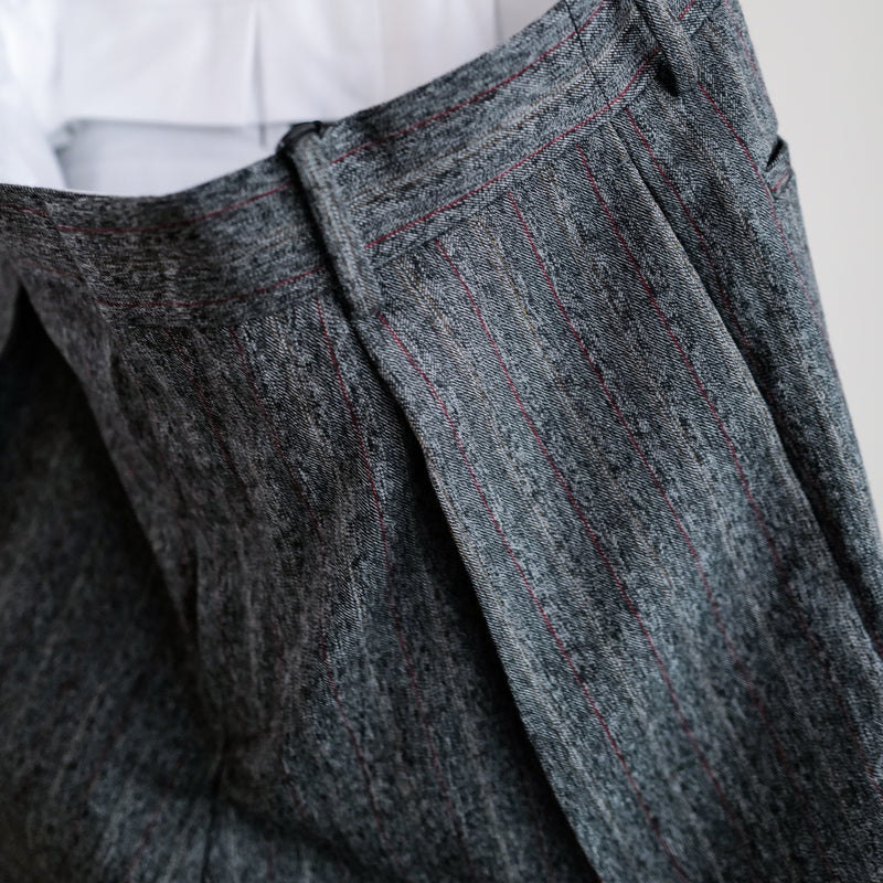 EXTRAFINE COLLEGE FLANNEL WIDE TROUSERS