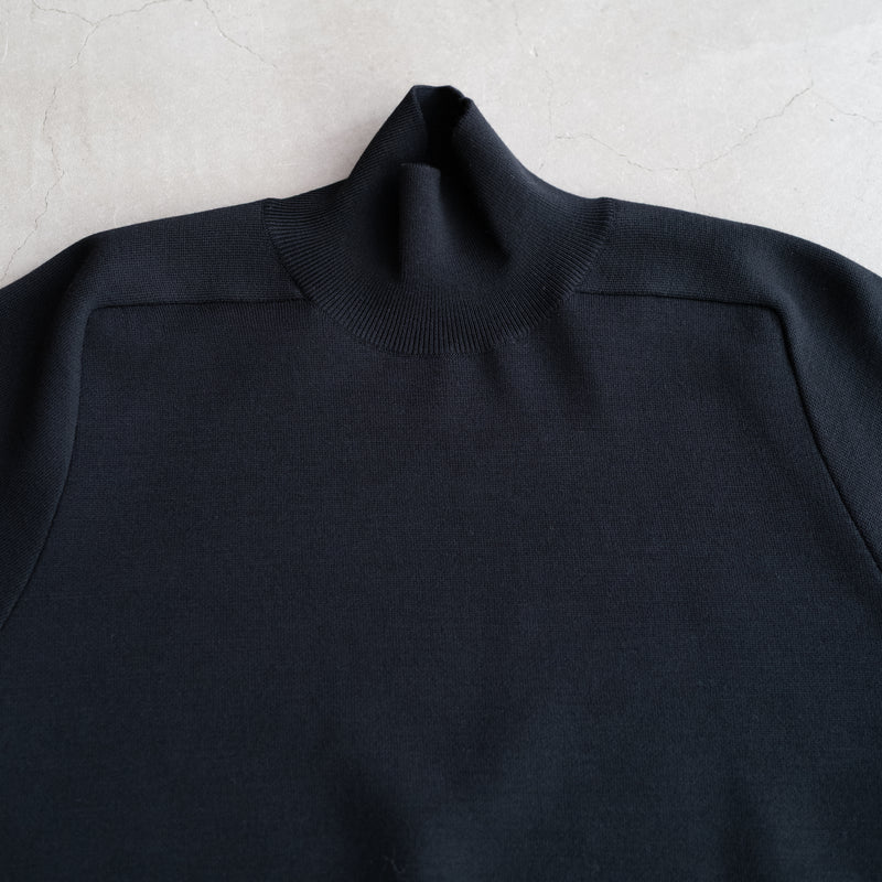 SUPER180'S WORSTED DOUBLE HIGH-NECK KNIT
