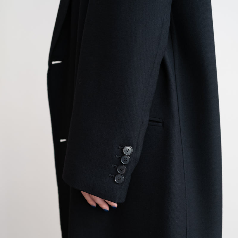 SUPER180'S WORSTED RIVER FULL-LENGTH ROBE COAT