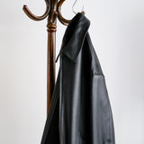 CALF SKIN ZIP SHORT JACKET