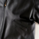 CALF SKIN ZIP SHORT JACKET