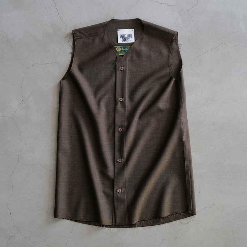 SUMMER WOOL SLEEVELESS SHIRT – ABOUT