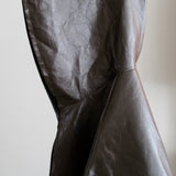 LEATHER HOODED ZIPPER JACKET