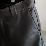 LAMB VEGETABLE LEATHER UNEVEN DYEING SHORTS