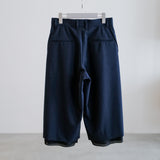 SUPER EXTRA FINE WORSTED & SILK SHEER VOILE MIDDLE LENGTH TROUSERS